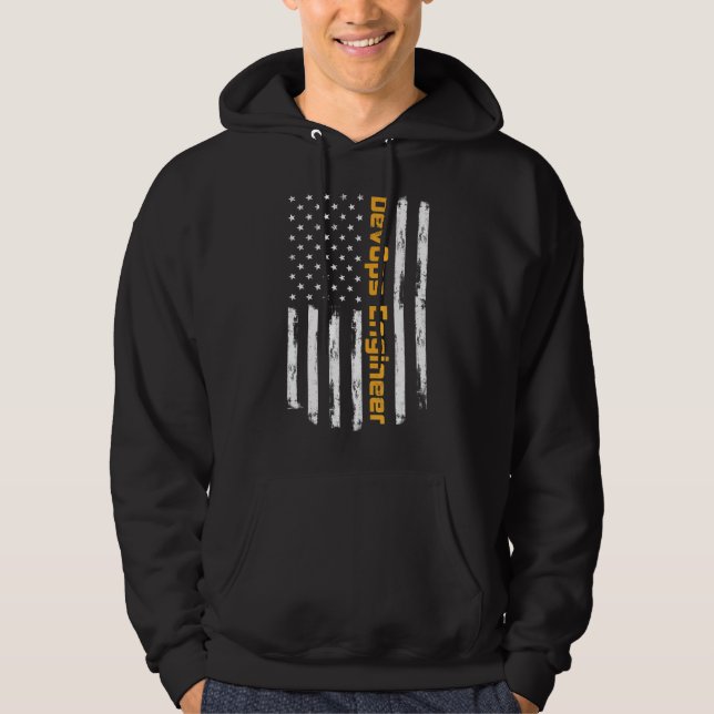 Devops Engineer Proud Positive Carrer Vintage Amer Hoodie (Front)