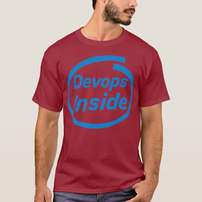 Devops Inside funny programmer devops software T-Shirt (Front)