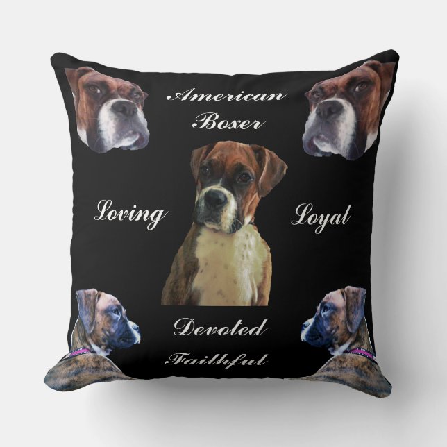 DEVOTED BOXER DOG   THROW PILLOW (Front)