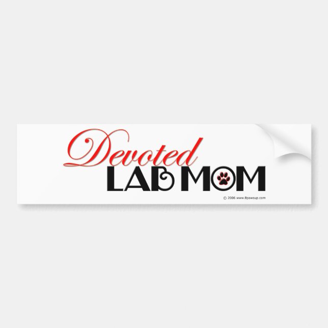 Devoted Labrador Retriever Mom Bumper Sticker (Front)
