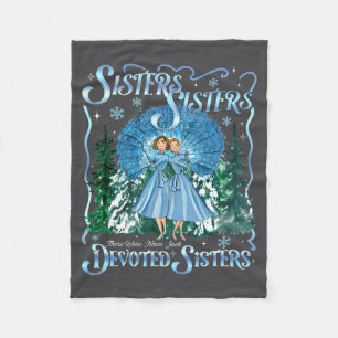 Devoted Sisters Merry Christmas White Xmas Pajamas Fleece Blanket