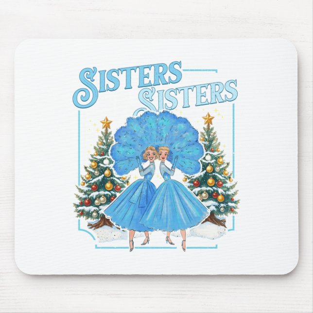 Devoted Sisters White Xmas Merry Christmas Snowfla Mouse Pad (Front)