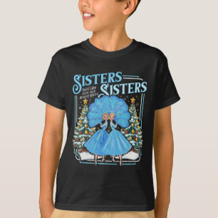 Devoted Sisters White Xmas Merry Christmas Snowfla T-Shirt