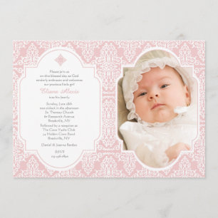 Dévotion rose Invitation Photo Religieuse