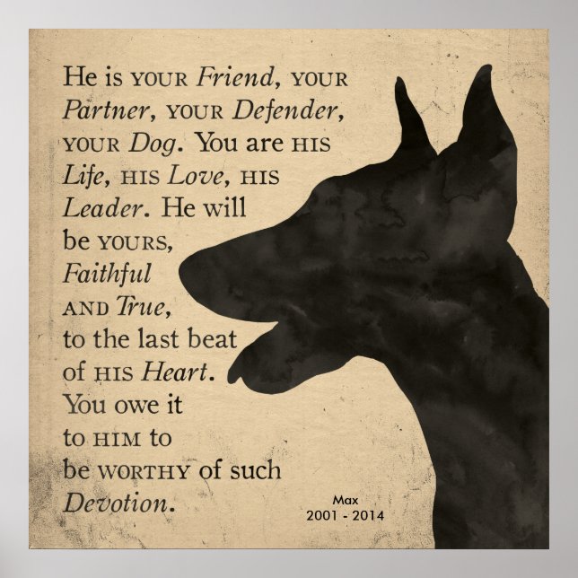 "Dévotion" Style Vintage Poster Doberman (Devant)