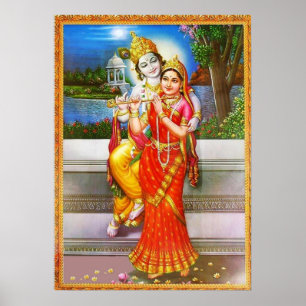 Devotion to Radha Krishna Poster