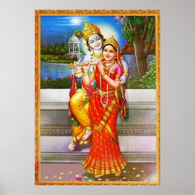 Devotion to Radha Krishna Poster (Front)