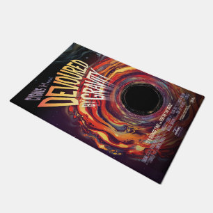 Devoured By Gravity Halloween Hole Black Horror Doormat