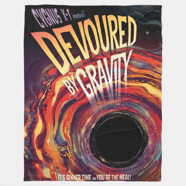 Devoured By Gravity Halloween Hole Black Horror Fleece Blanket (Front)