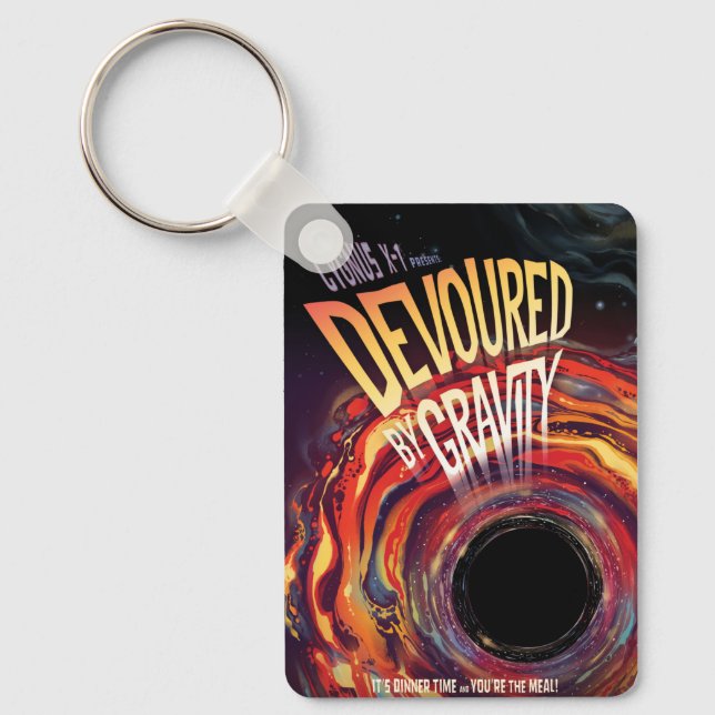 Devoured By Gravity Halloween Hole Black Horror Keychain (Front)
