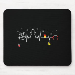Devoxtee Christmas Tree Heartbeat Funny Christmas  Mouse Pad