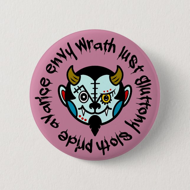 DEVULL "Seven Deadly Sins" Button badges (Front)