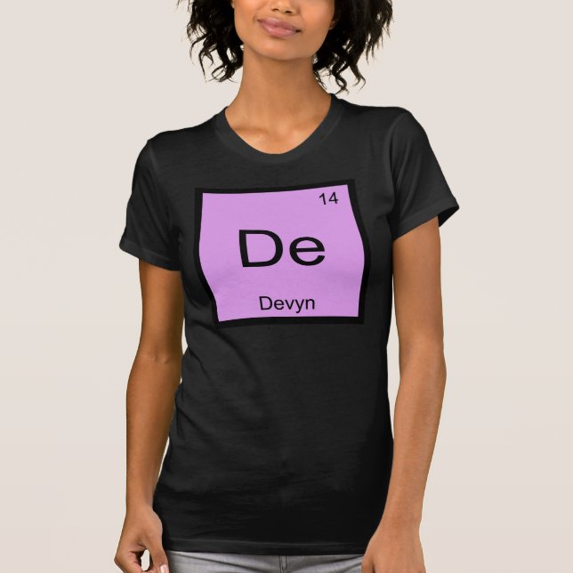 Devyn Name Chemistry Element Periodic Table T-Shirt (Front)