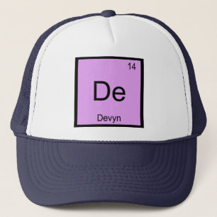 Devyn Name Chemistry Element Periodic Table Trucker Hat