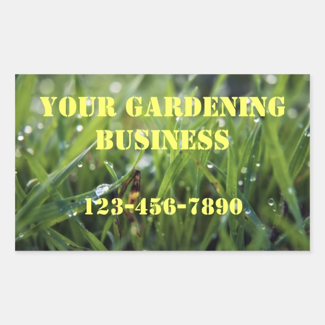 Dew Drop Grass Gardening Stickers d'affaires (Devant)
