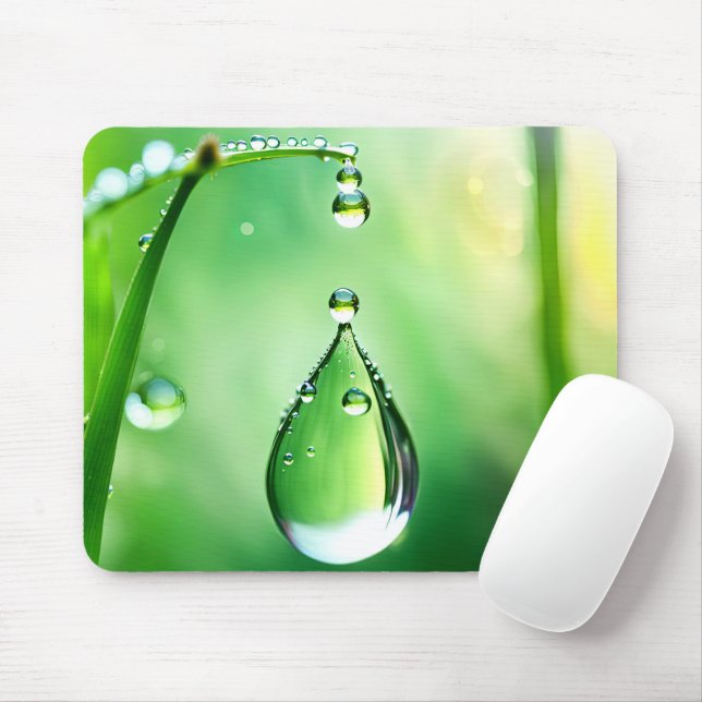 Dew Drop On Grass Mouse Pad (With Mouse)