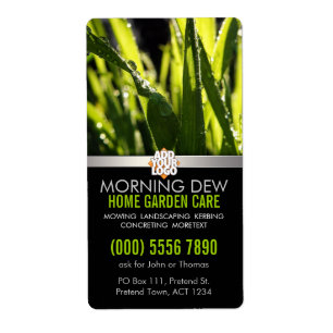 Dew Drops Grass Garden Nature avec logo Business