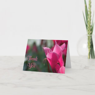 dew drops on flower thank you note card