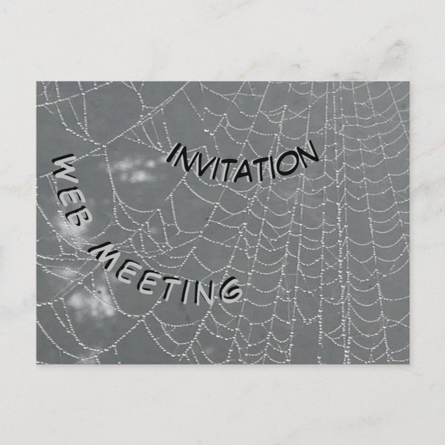 Dew Drops Spider Web Invitation Carte postale (Devant)