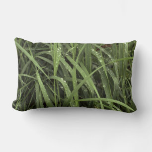 Dewdrops on Grass Lumbar Pillow