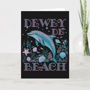 Dewey Beach De Dolphin Lover Colorful Beach Souven Card