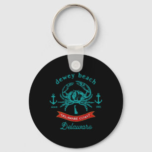 Dewey Beach Delaware Crab Fishing Vacation Souveni Keychain