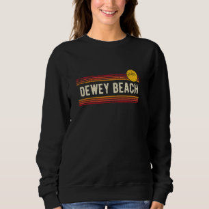 Dewey Beach Retro Vintage Distressed Sunset Design Sweatshirt
