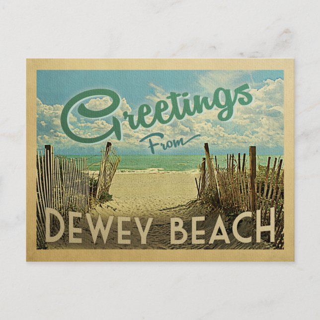 Dewey Beach Vintage Travel Postcard (Front)