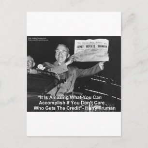 Dewey Beats Truman Funny Gifts Tees Buttons Etc Postcard