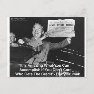 Dewey Beats Truman Funny Gifts Tees Buttons Etc Postcard