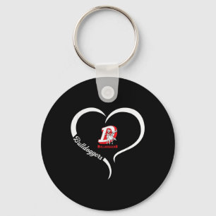 Dewey Bulldoggers Logo Half Heart Slogan Hs Keychain