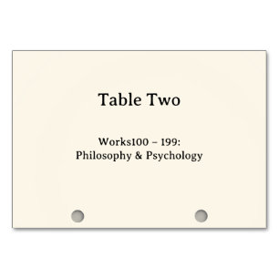 Dewey Decimal System Card Catalogue Table Numbers
