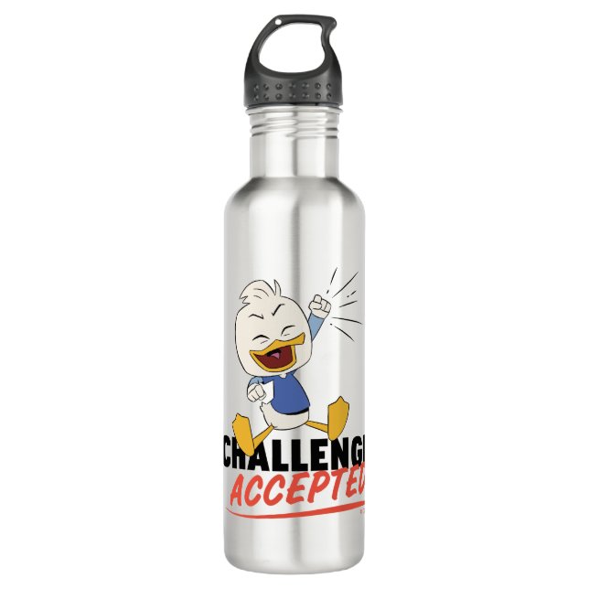 Dewey Duck | Challenge Accepted! 710 Ml Water Bottle (Front)