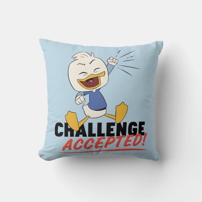 Dewey Duck | Challenge Accepted! Throw Pillow (Front)