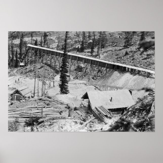 Dewey Gold Mine on Thunder Mountain, Idaho Poster (Front)