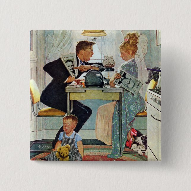 Dewey v. Truman 2 Inch Square Button (Front)