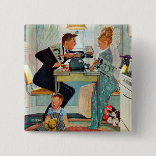 Dewey v. Truman 2 Inch Square Button