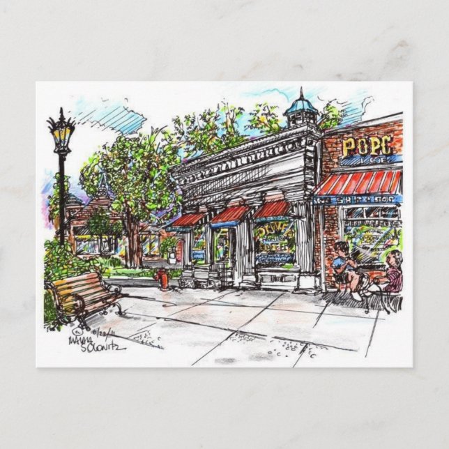 Dewey's Coffee House Shaker Square Postcard (Front)