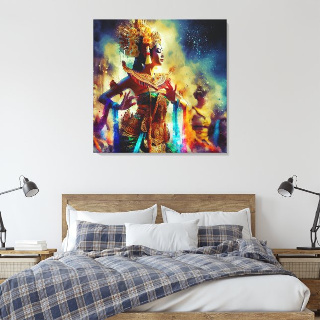 Dewi Tari (Dance Goddess) Canvas Print (Insitu(Bedroom))