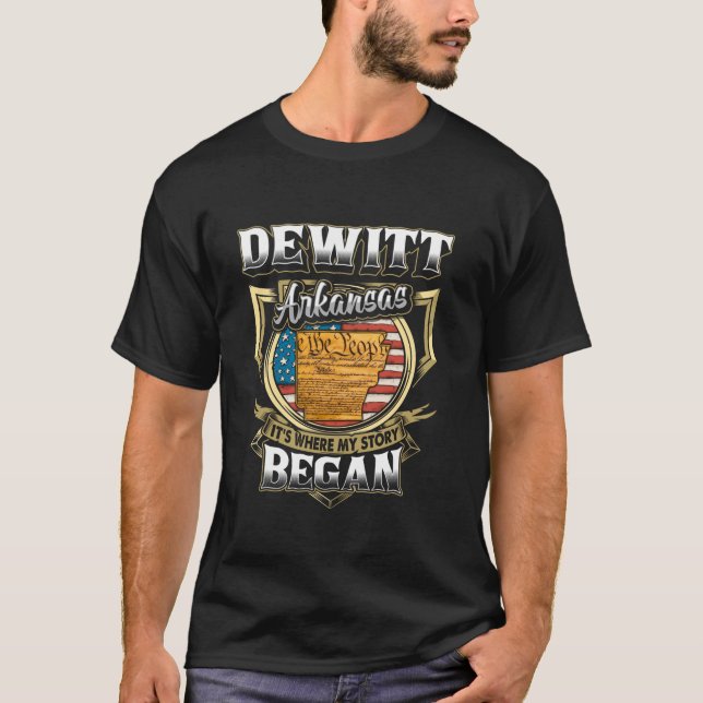 DeWitt Arkansas USA Flag 4th Of July Long Sleeve T T-Shirt (Front)