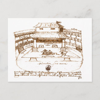 DeWitt's Swan Theatre Sketch Postcard
