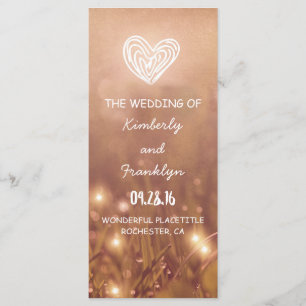 Dewy Grass programmes de mariage rustique