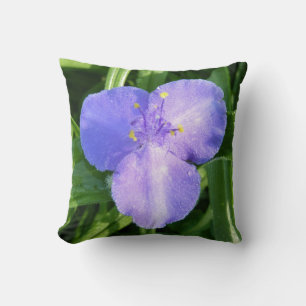 Dewy Trillium Spring Wildflower Throw Pillow