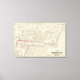 Dexter Asylum and Central Bridge Atlas Map Canvas Print