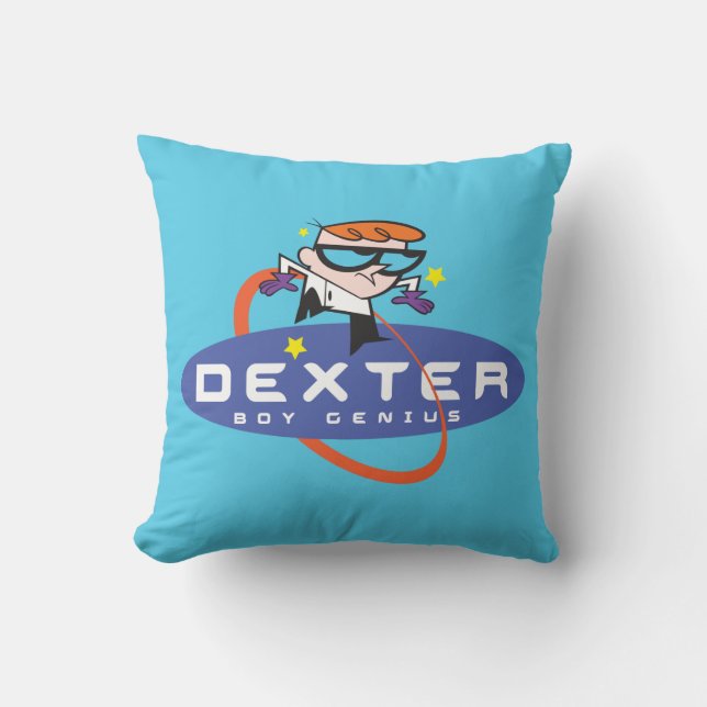 Dexter "Boy Genius" Throw Pillow (Front)