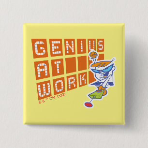Dexter "Genius At Work" 2 Inch Square Button