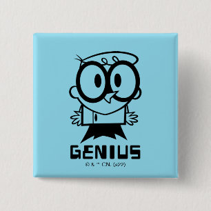 Dexter "Genius" Outline Graphic 2 Inch Square Button