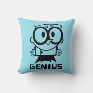 Dexter "Genius" Outline Graphic Throw Pillow