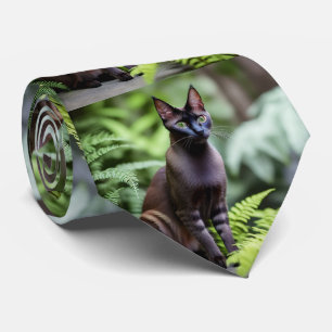 Dexter The Black Siamese Cat,  Neck Tie