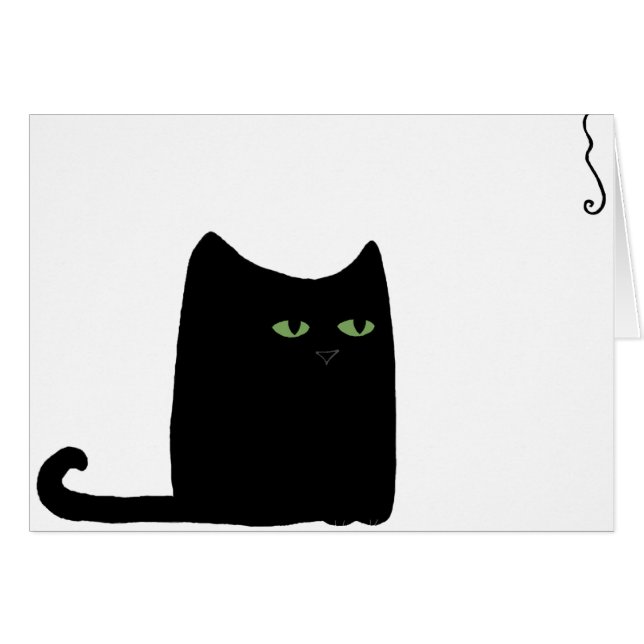 Dexter the Fat Black Cat Card (customizable) (Front Horizontal)